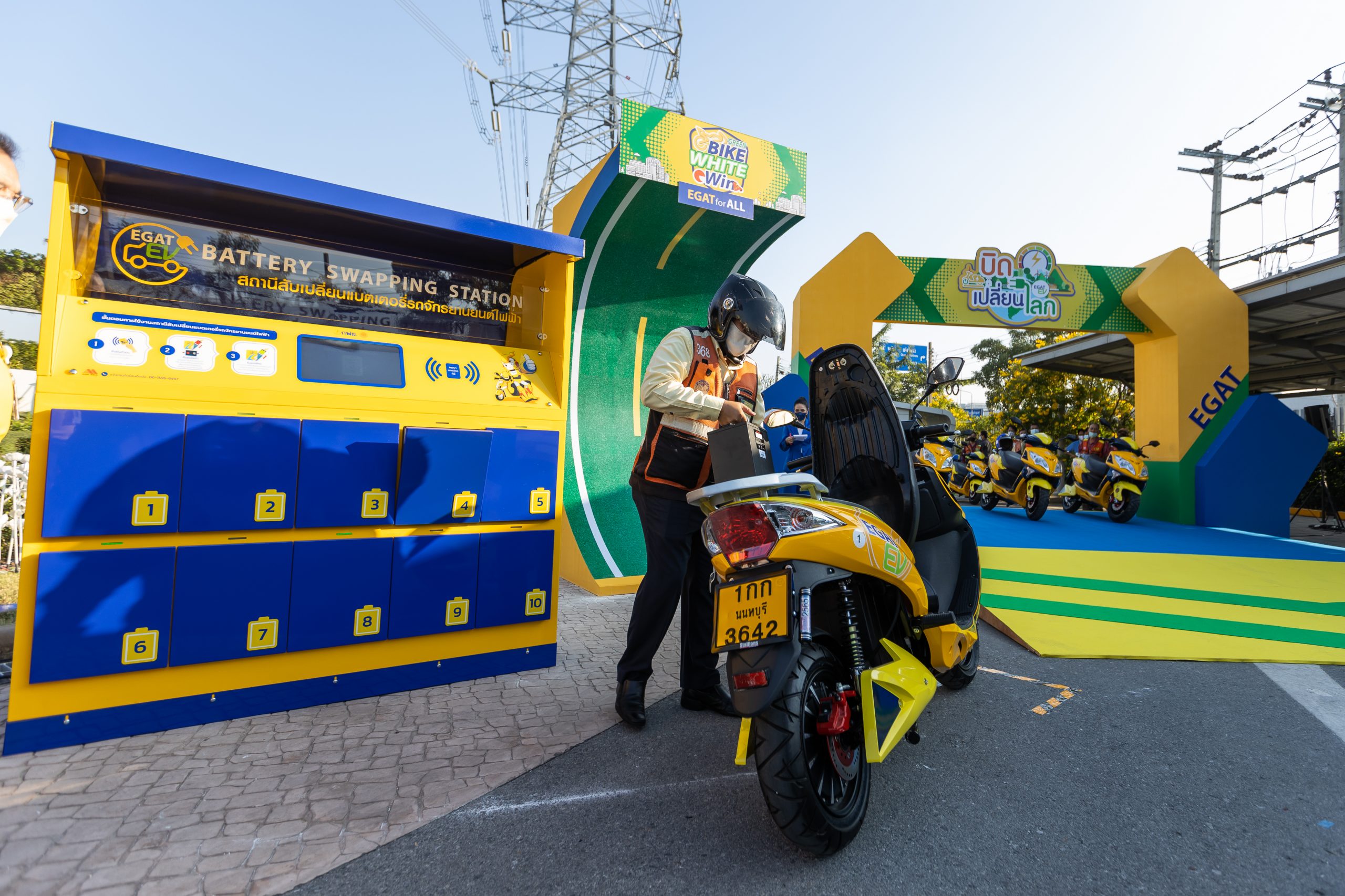 Electric motorbike taxi service opens in Bang Kruai to promote green public transportation