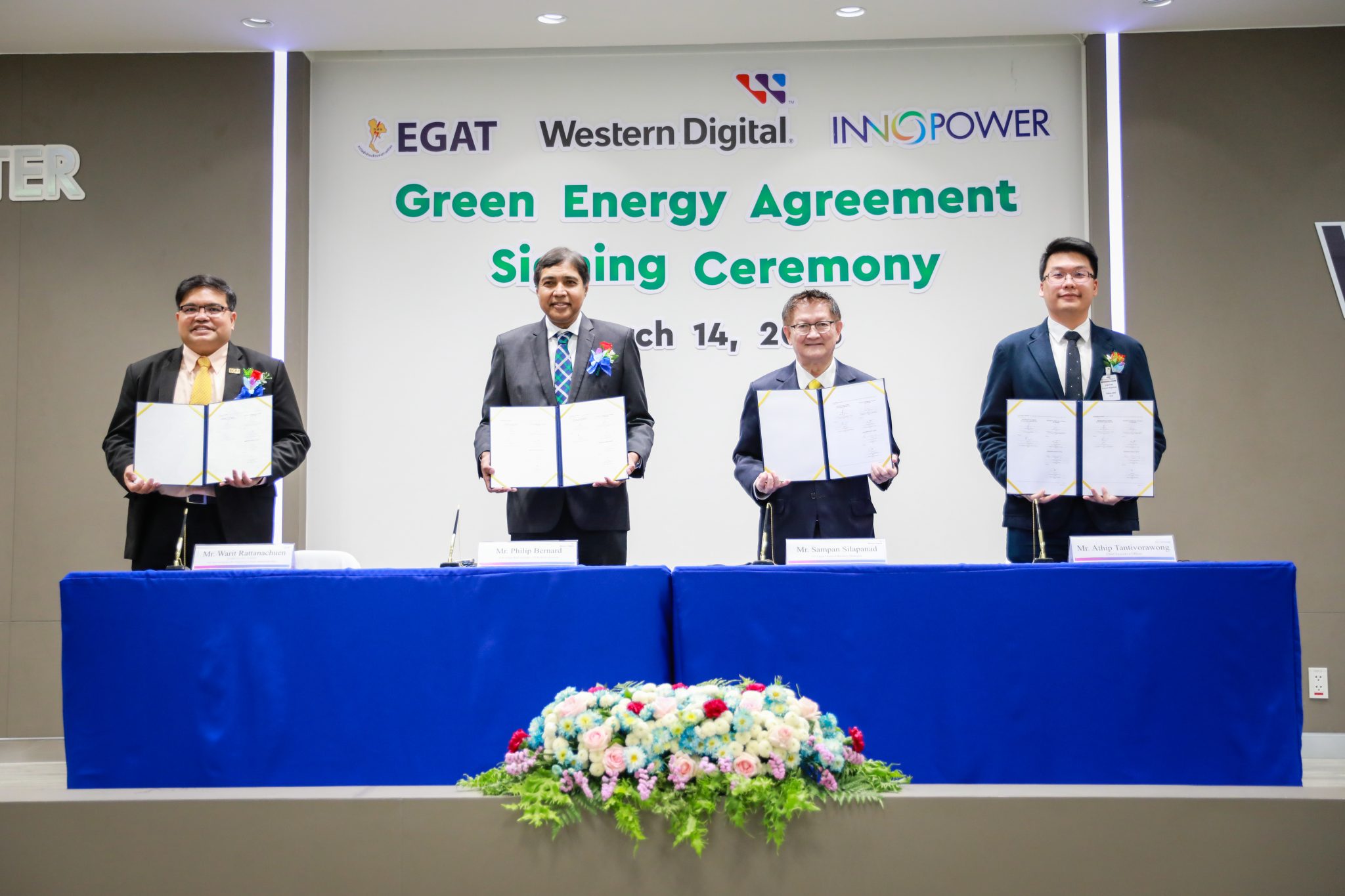 WESTERN DIGITAL, EGAT, and INNOPOWER Join Forces to Pilot Green Energy