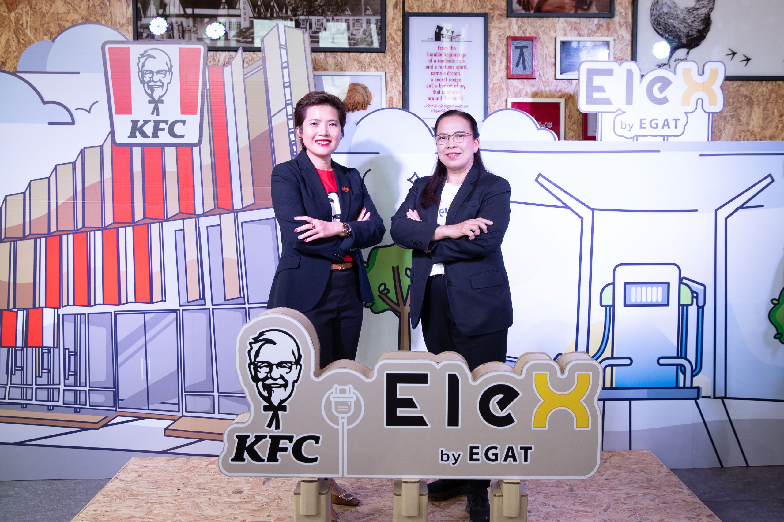 “The QSR of Asia” opens “KFC Green Store” and joins with EGAT to open “EleX by EGAT” charging station for EV users