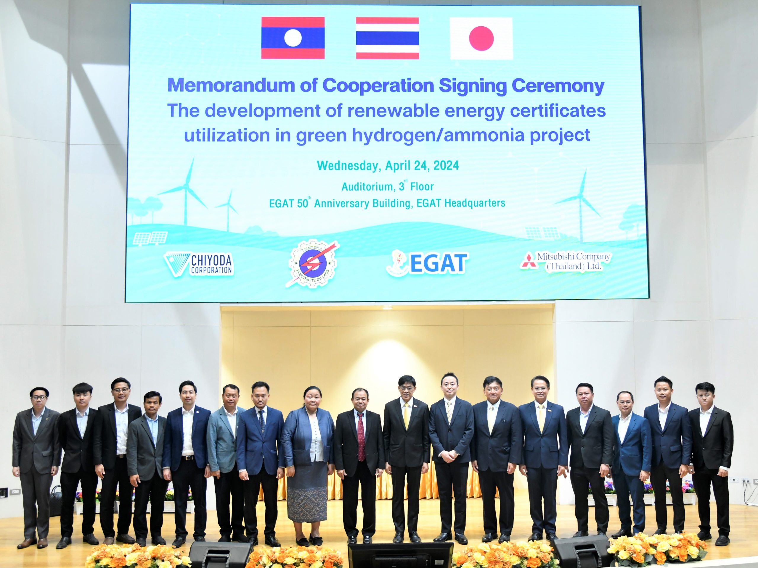 EGAT, EDL, Chiyoda, and Mitsubishi join hands to advance green hydrogen and ammonia